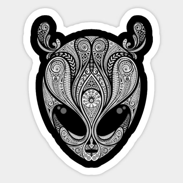 Tribal Tattoo Alien Head Tattoo Art Sticker TeePublic UK